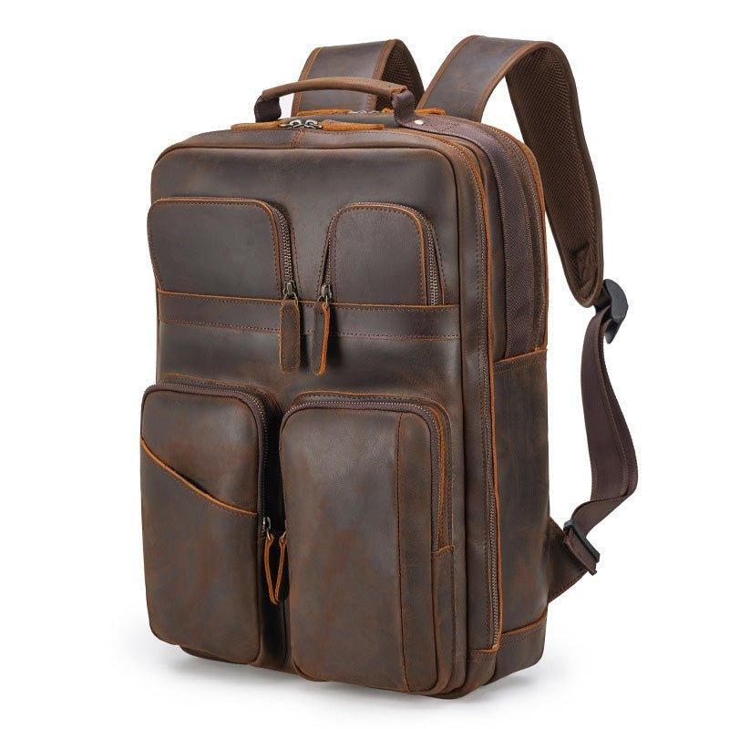 15.6 Ιντσών Computer Leather Backpack College 17