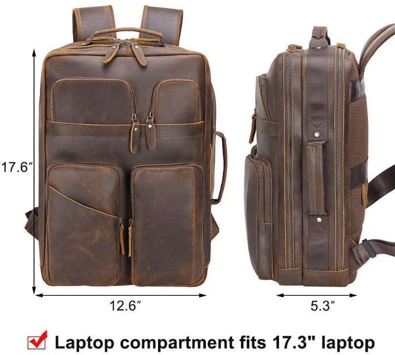 15.6 Ιντσών Computer Leather Backpack College 17