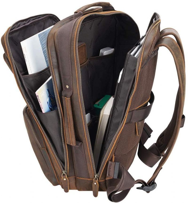 15.6 Ιντσών Computer Leather Backpack College 17