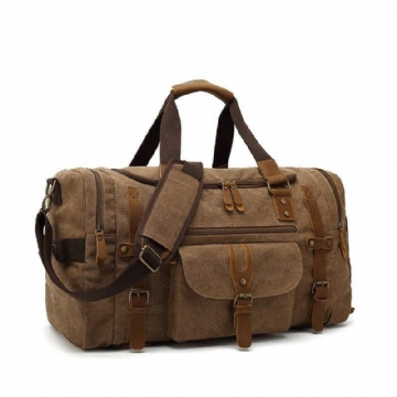 Ανδρική Τσάντα Duffle Canvas For Gym Με Τσέπη Παπουτσιών