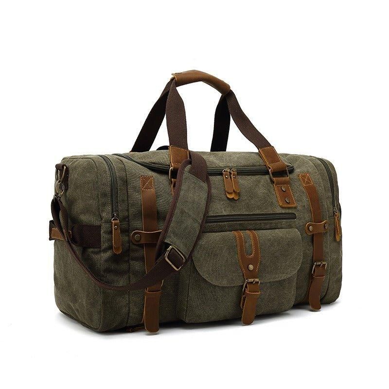 Ανδρική Τσάντα Duffle Canvas For Gym Με Τσέπη Παπουτσιών