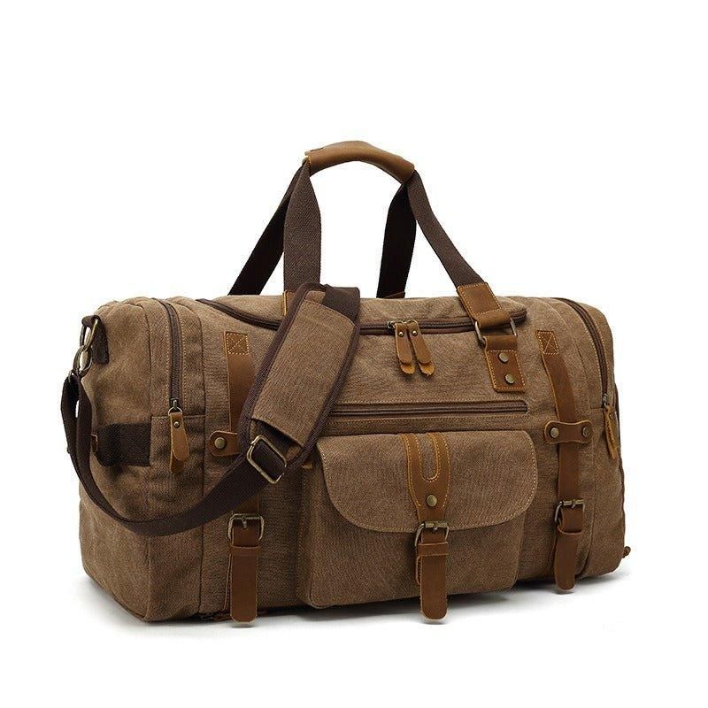 Ανδρική Τσάντα Duffle Canvas For Gym Με Τσέπη Παπουτσιών