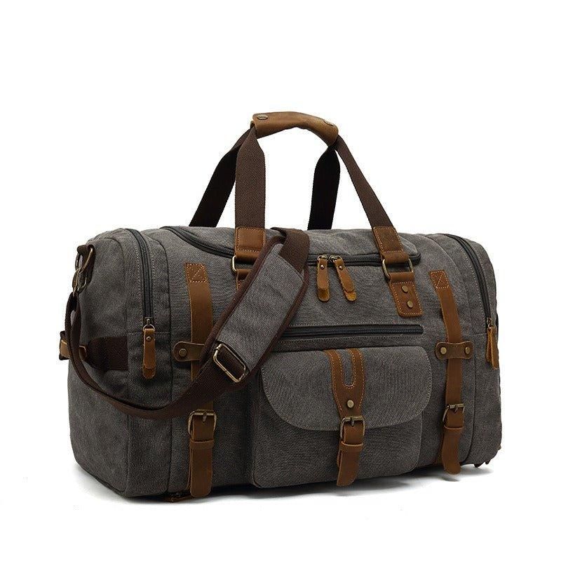 Ανδρική Τσάντα Duffle Canvas For Gym Με Τσέπη Παπουτσιών