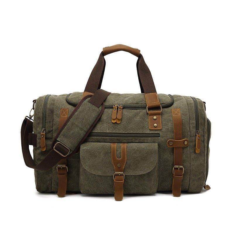 Ανδρική Τσάντα Duffle Canvas For Gym Με Τσέπη Παπουτσιών