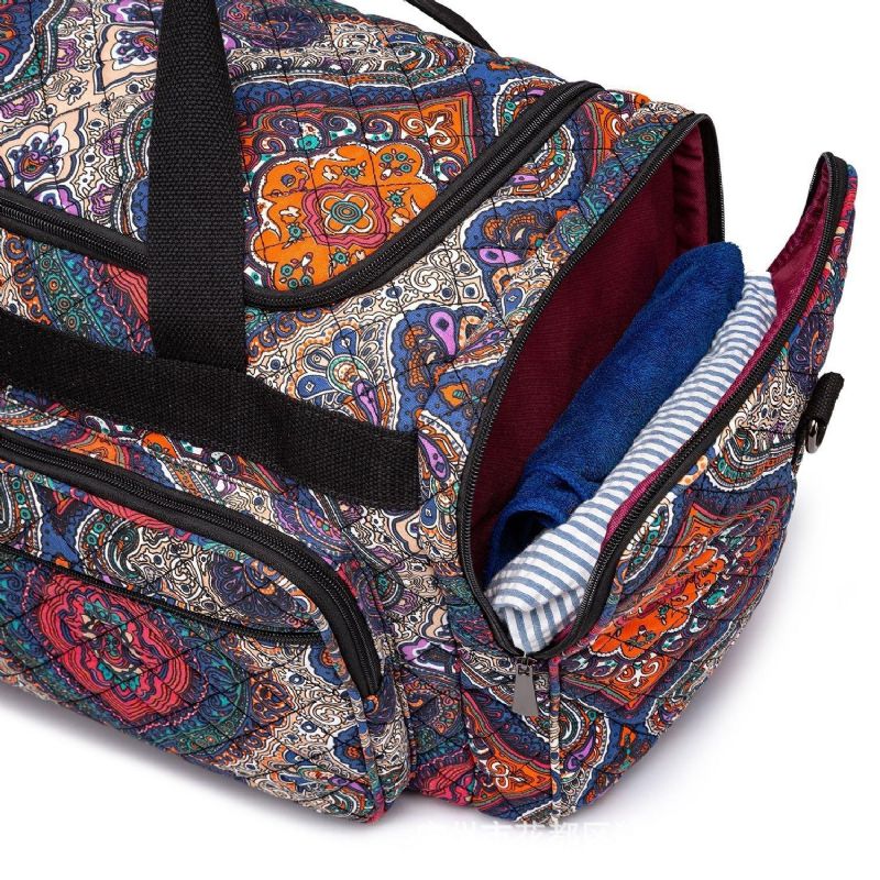 Boho Weekender Bag Canvas Travel Duffel