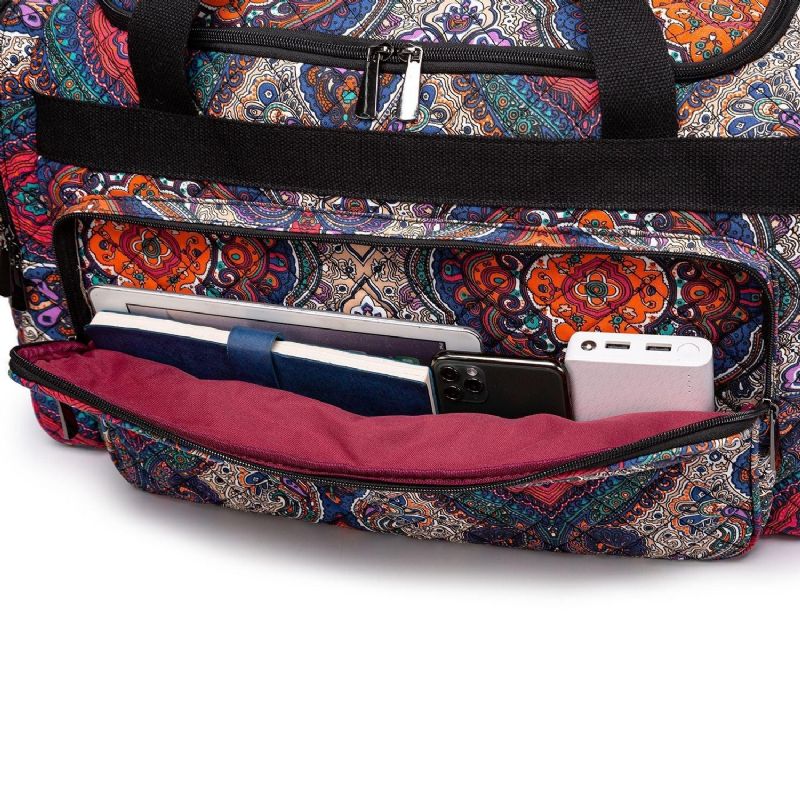 Boho Weekender Bag Canvas Travel Duffel