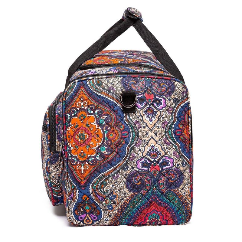 Boho Weekender Bag Canvas Travel Duffel