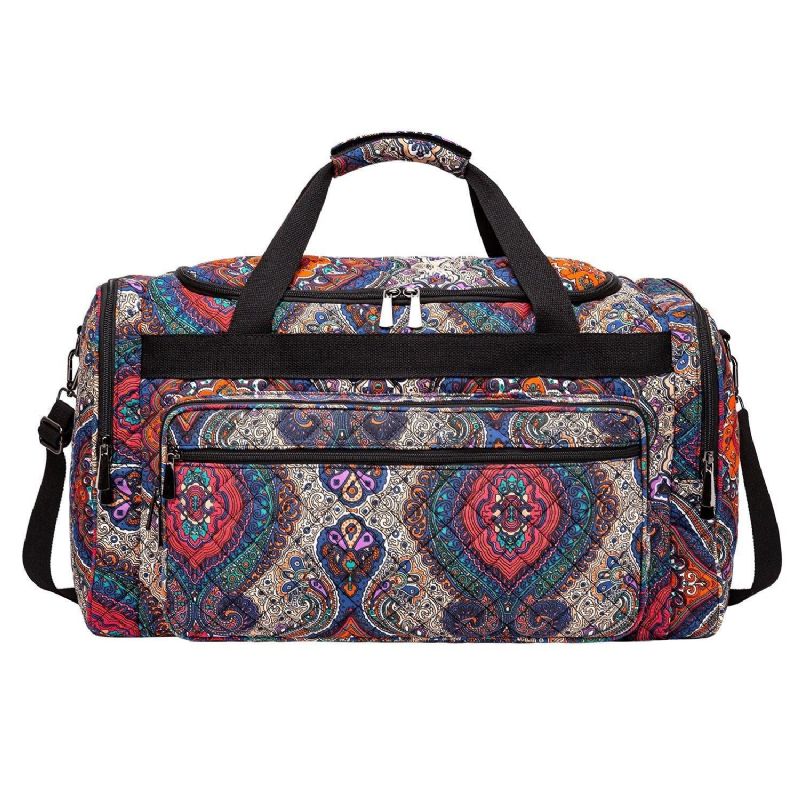 Boho Weekender Bag Canvas Travel Duffel