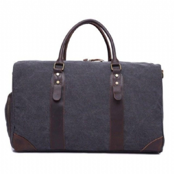 Canvas Duffel Leather Carry On Bag Weekend Tote