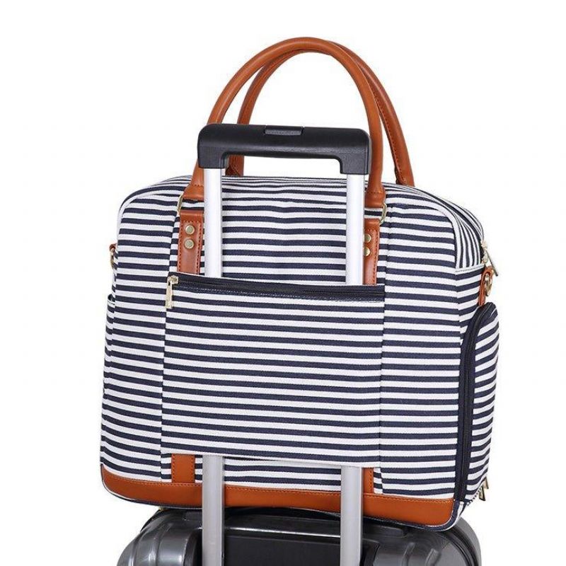 Carry-on Καμβά Tote Duffel Σε Λαβή Τρόλεϊ