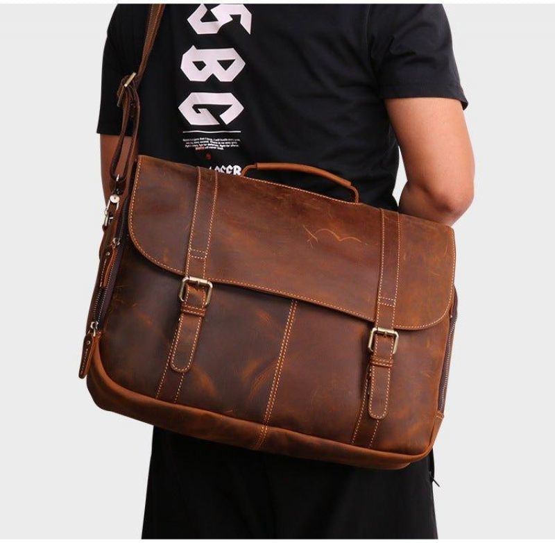 Δερμάτινη Ανδρική Τσάντα Laptop Messenger