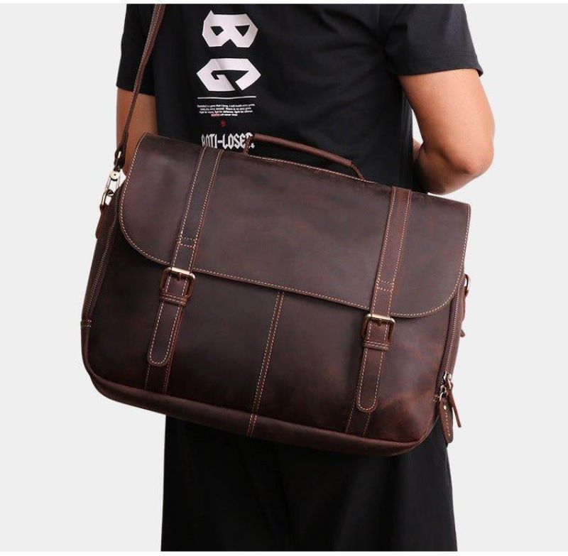 Δερμάτινη Ανδρική Τσάντα Laptop Messenger