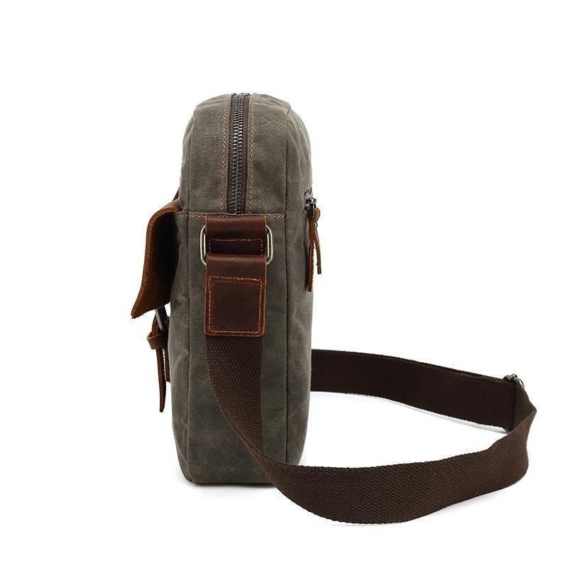 Κερωμένο Καμβά Small Messenger Bag Vintage