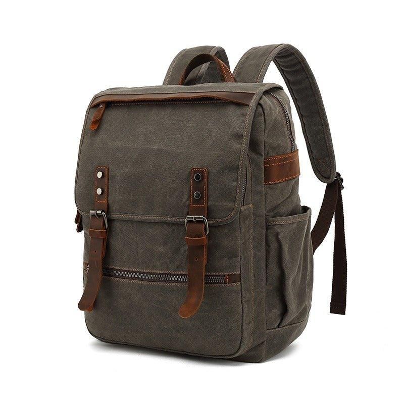 Κερωμένο Καμβά Vintage Backpack Laptop Για Το Σχολείο