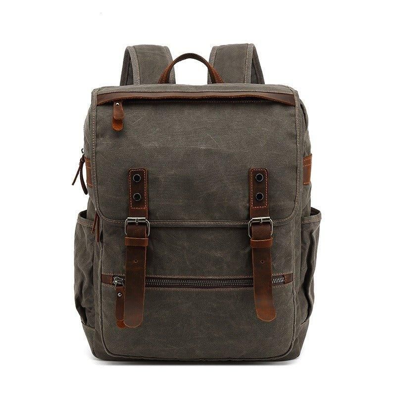 Κερωμένο Καμβά Vintage Backpack Laptop Για Το Σχολείο