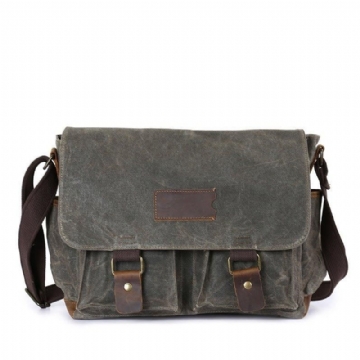 Laptop Waxed Canvas Messenger Τσάντα