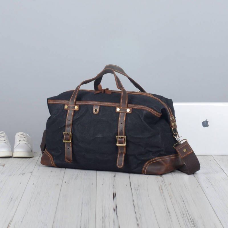 Μεγάλη Κερωμένη Πάνινη Τσάντα Duffle Travel