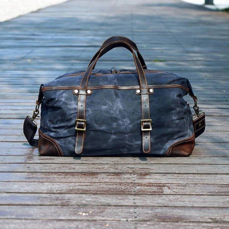 Μεγάλη Κερωμένη Πάνινη Τσάντα Duffle Travel