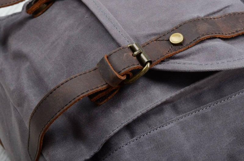 Σακίδιο Πλάτης Από Κερωμένο Καμβά Vintage Backpack Roll Top