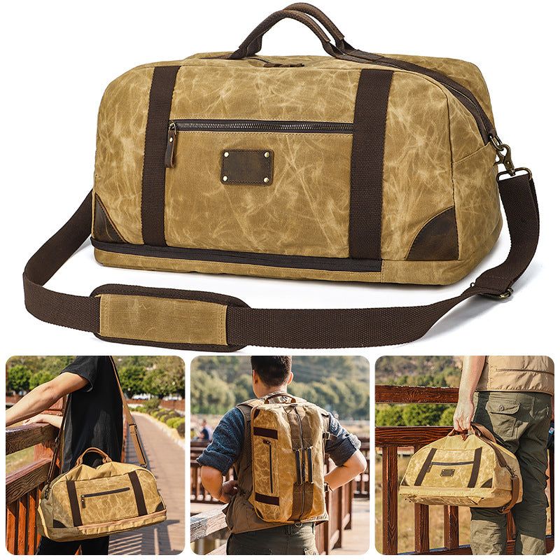 Σακίδιο Πλάτης Από Κερωμένο Καμβά Weekender Duffle Bag