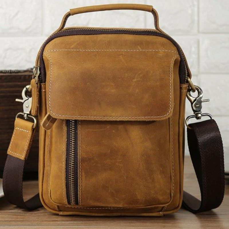 Τσάντα Crossbody Messenger Ανδρική Δερμάτινη Μικρή