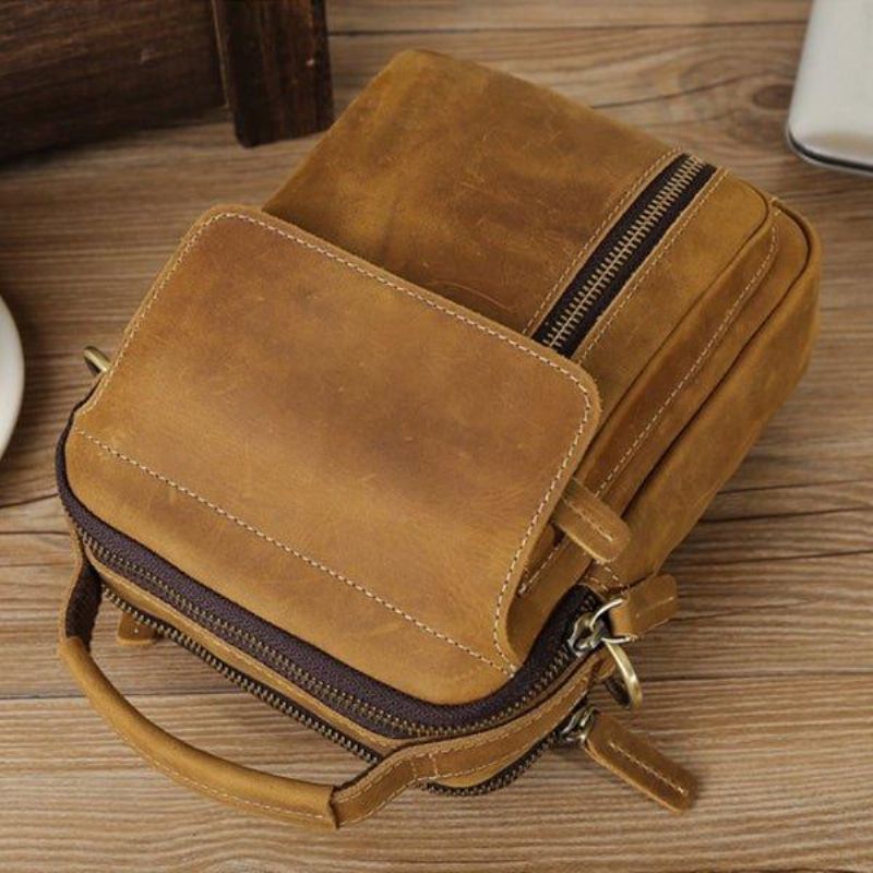 Τσάντα Crossbody Messenger Ανδρική Δερμάτινη Μικρή