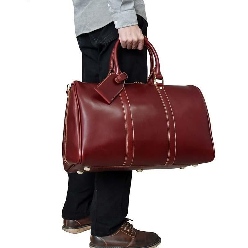 Τσάντα Duffel Vintage Από Γνήσιο Δέρμα Crazy Horse