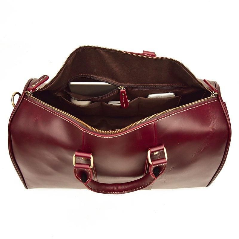 Τσάντα Duffel Vintage Από Γνήσιο Δέρμα Crazy Horse