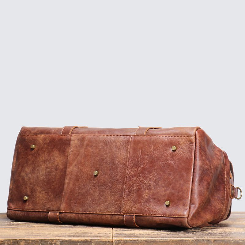 Vintage Δερμάτινη Τσάντα Duffle Ανδρικό Δερμάτινο Weekender