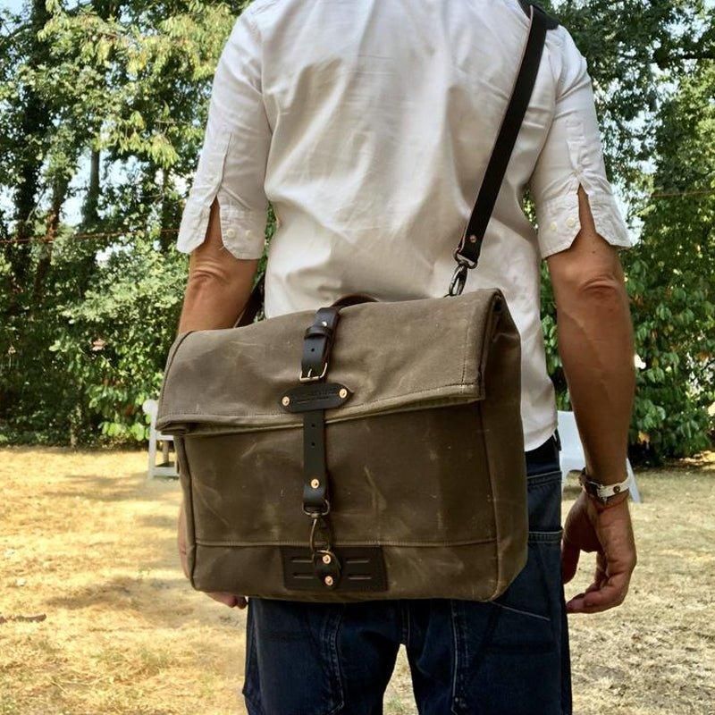 Vintage Καμβάς Τσάντα Messenger Laptop Και Motobags