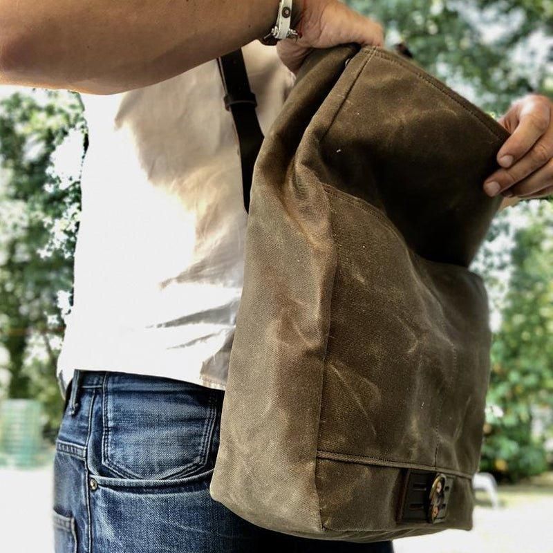 Vintage Καμβάς Τσάντα Messenger Laptop Και Motobags