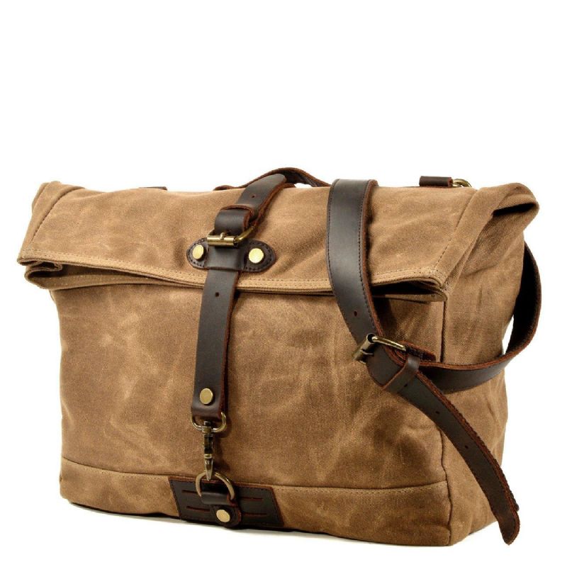 Vintage Καμβάς Τσάντα Messenger Laptop Και Motobags