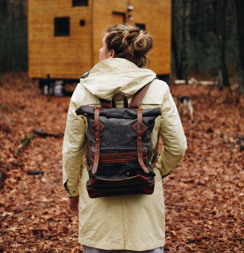 Vintage Roll Top Backpack Travel