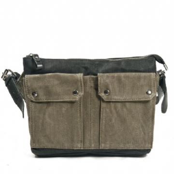 Vintage Wax Canvas Τσάντα Messenger Colorblock