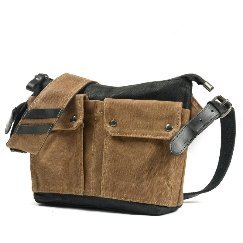 Vintage Wax Canvas Τσάντα Messenger Colorblock