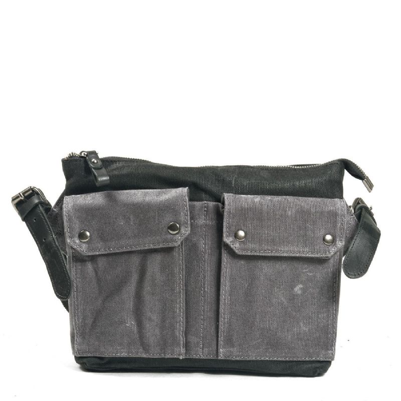 Vintage Wax Canvas Τσάντα Messenger Colorblock